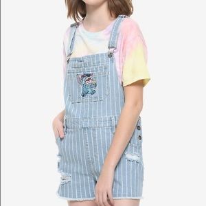 COPY - Disney Stitch Overall Shorts NWT